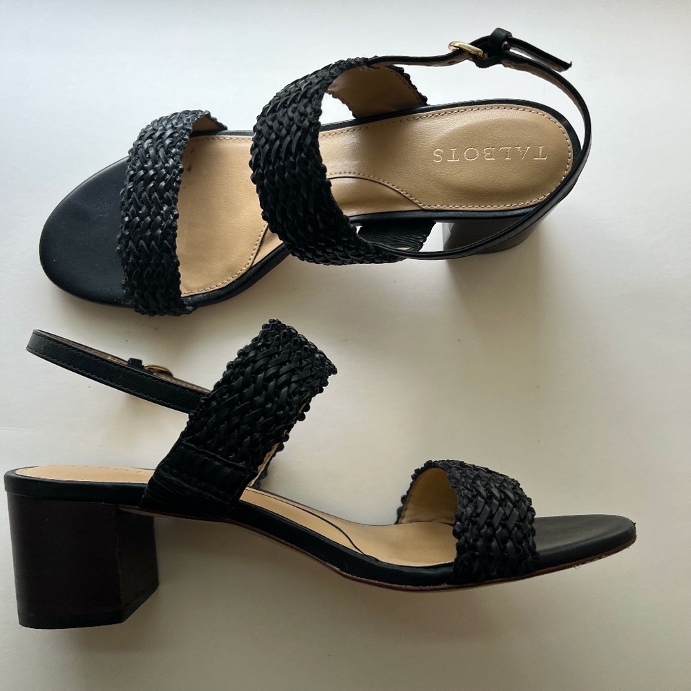 2" Block Heel Navy Sandals, 7.5M